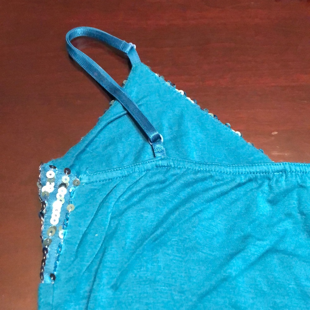 Teal sequin mini dress - Picture 3 of 3